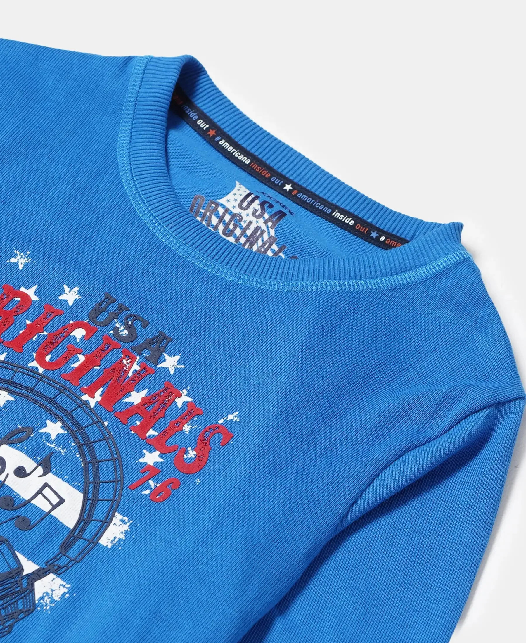 Boy's Super Combed Cotton Rich Graphic Printed Sweatshirt - Palace Blue