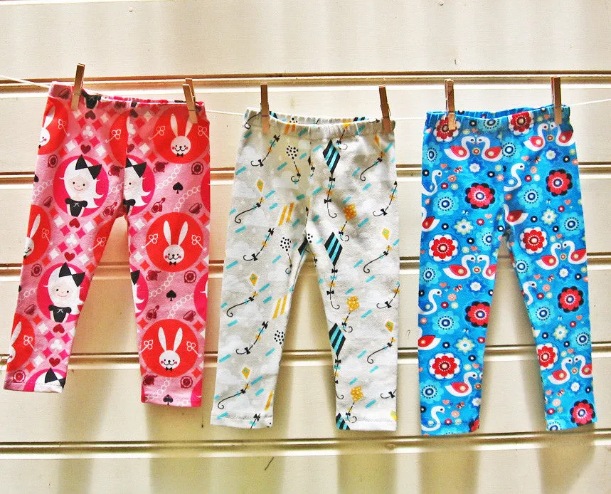 Children's Leggings sewing pattern sizes 1 - 12 years, for boys and girls.