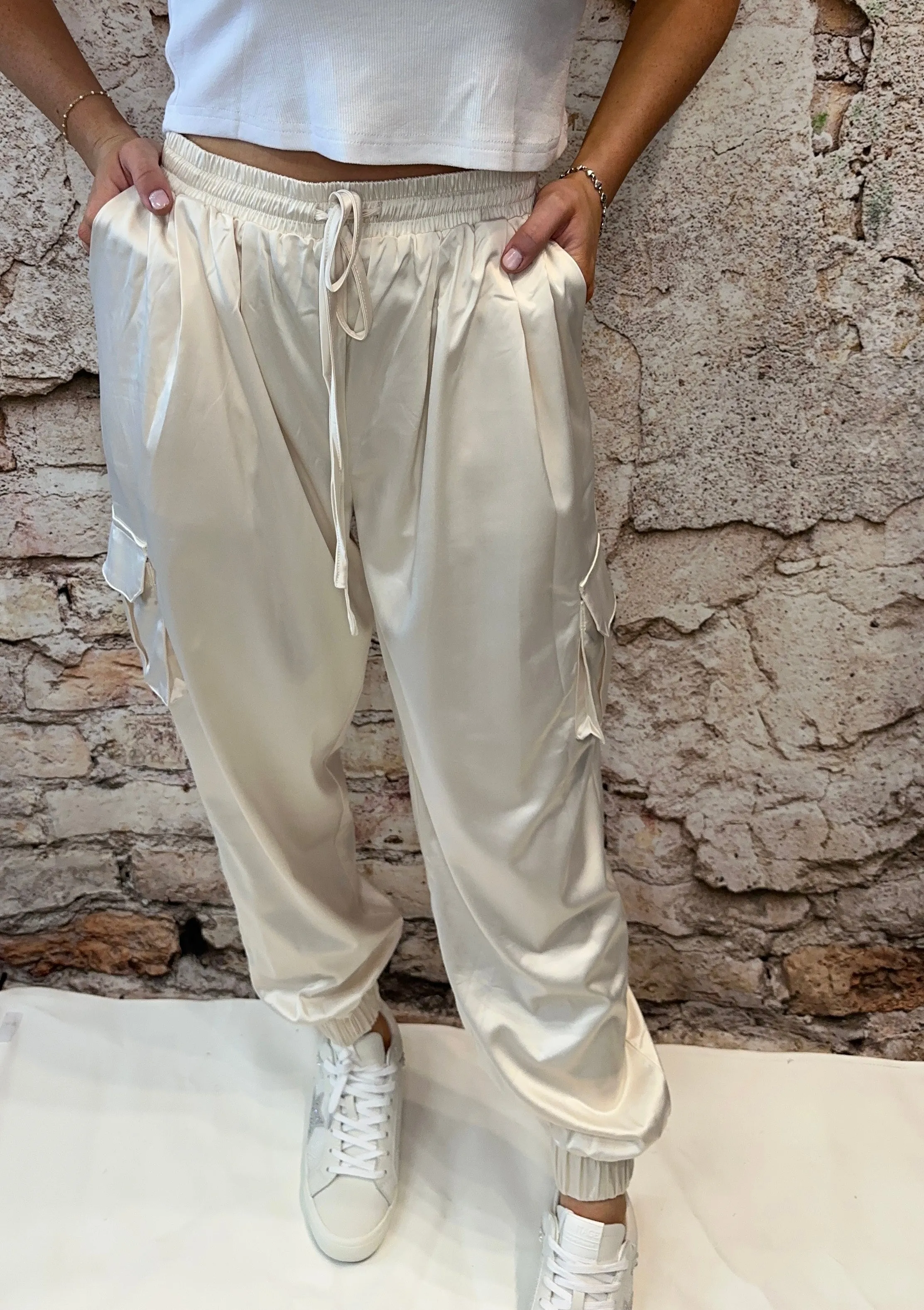 Creamy White Cargo Pants