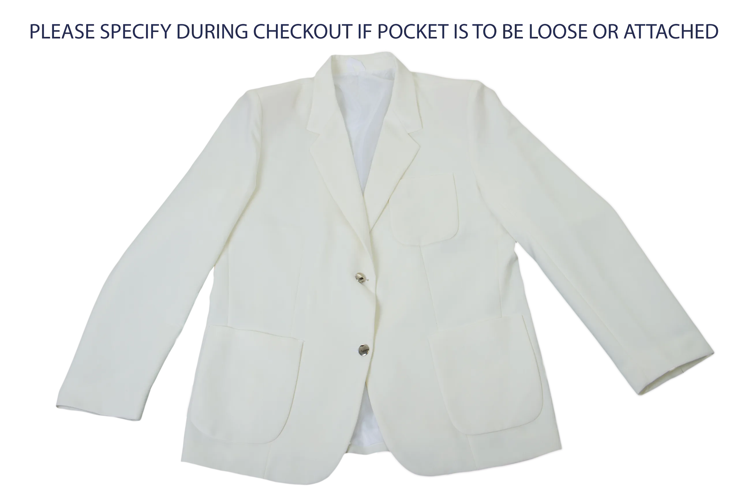 Gents Plain Blazer - Cream (Fitted Pocket)