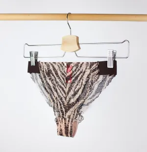 Graphic lace tanga [Zebra]