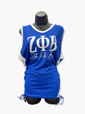 Handmade Zeta Phi Beta Z-Phi 1920 Glitter White Royal Lace or No Lace Jersey Top