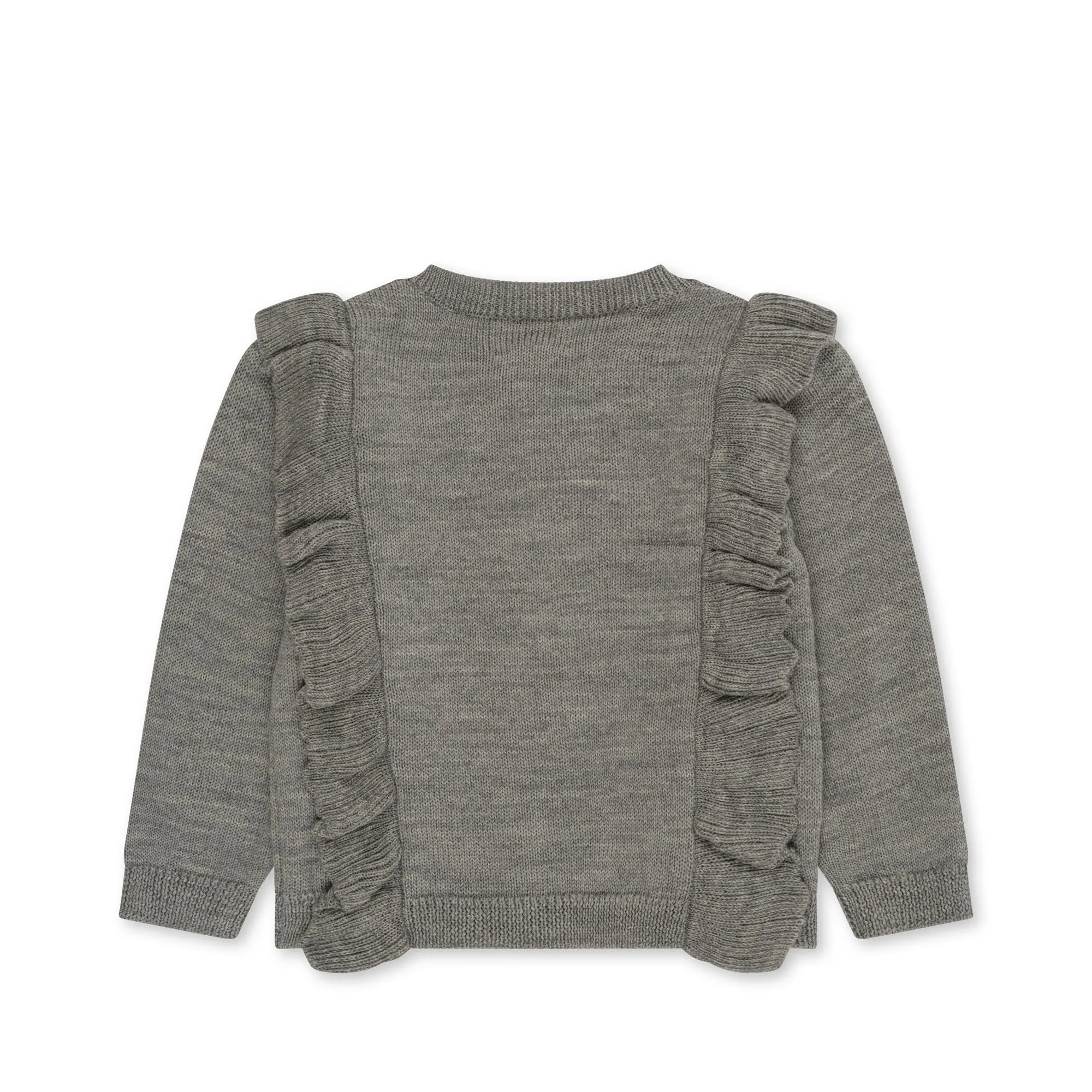 Konges Sløjd Fiol Frill Merino Cardigan - Grey Melange