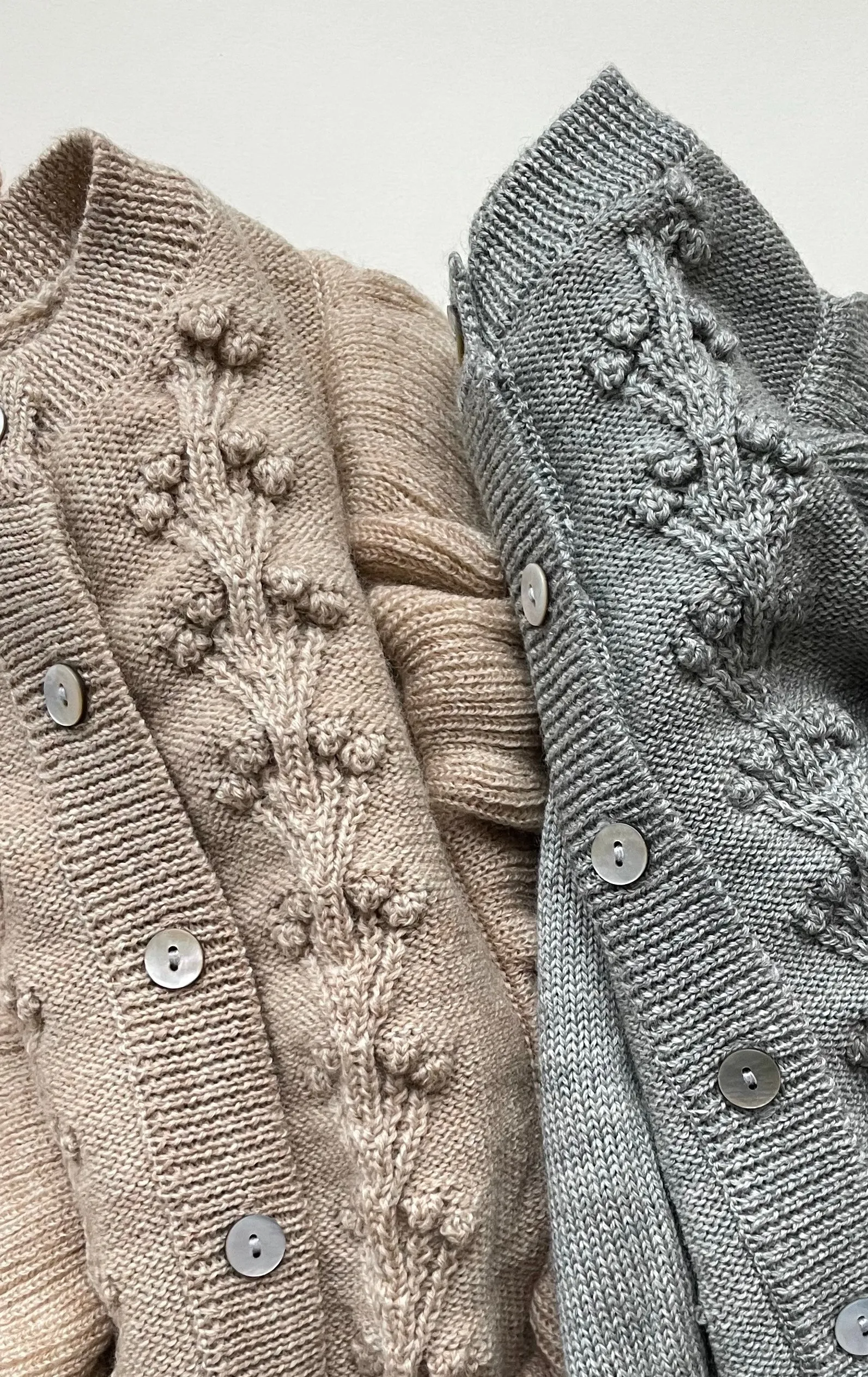 Konges Sløjd Fiol Frill Merino Cardigan - Grey Melange