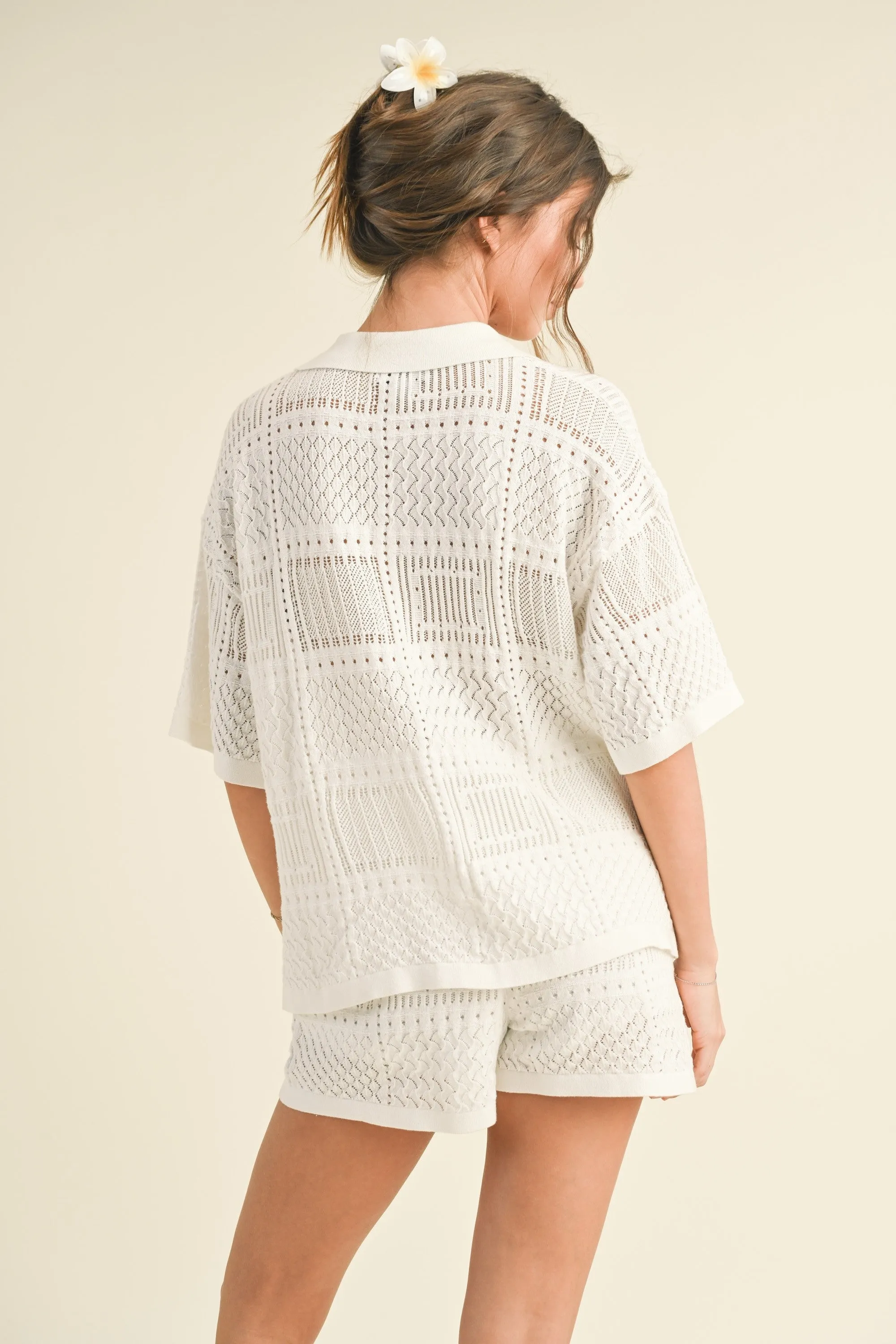 Lagoon Knit Woven Top