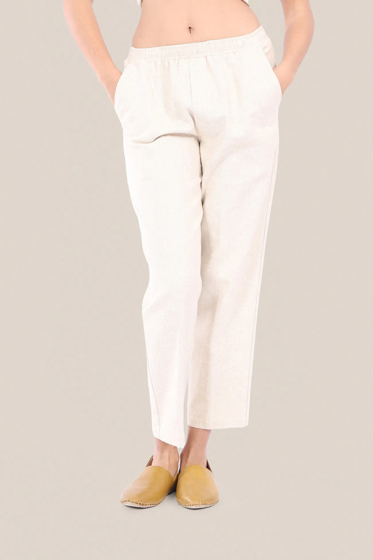 Linen cotton blend pants