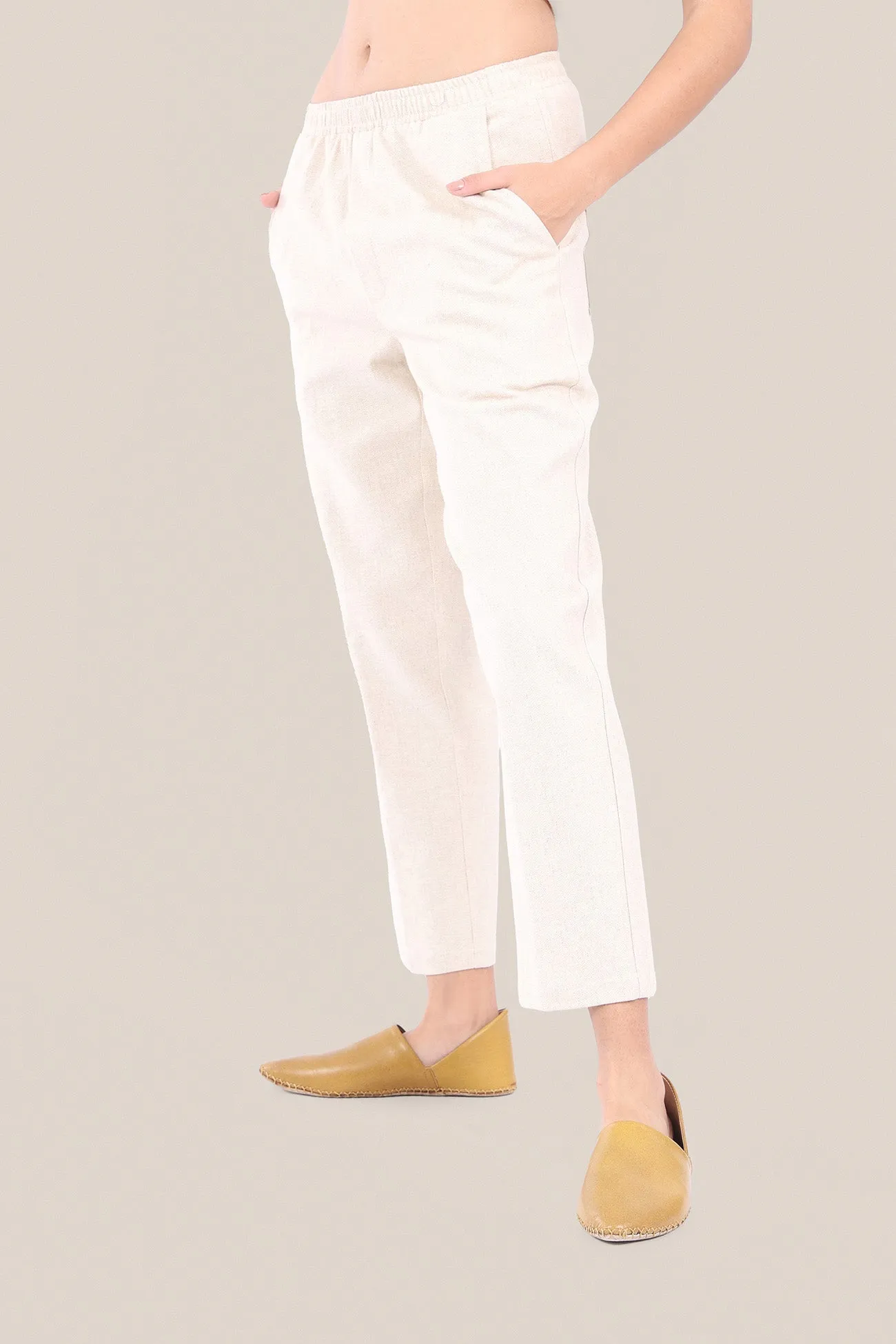 Linen cotton blend pants