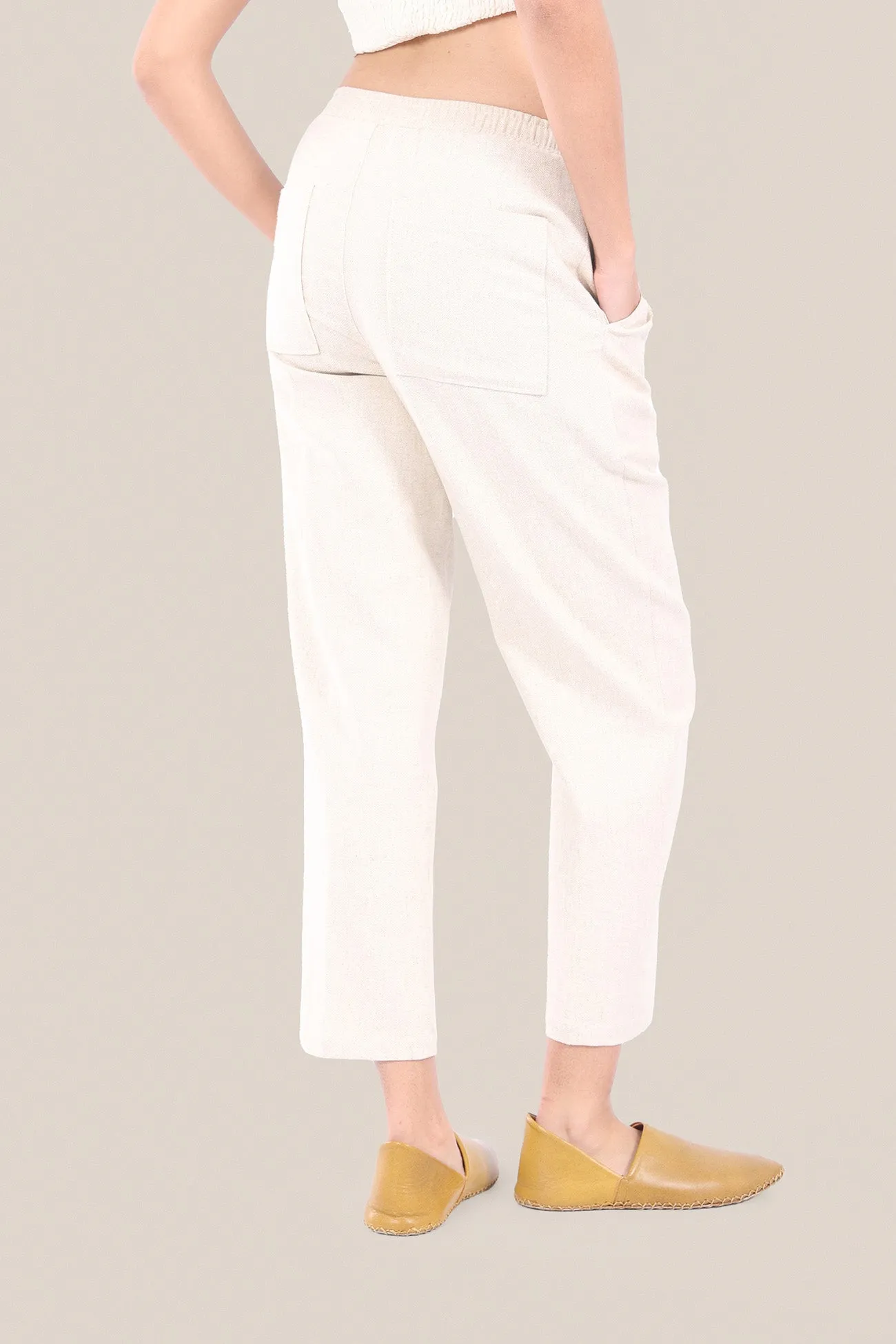 Linen cotton blend pants