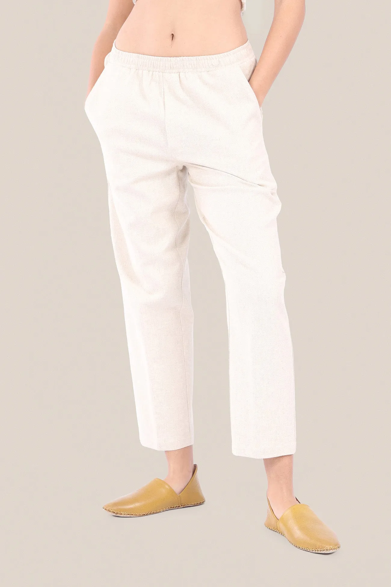 Linen cotton blend pants