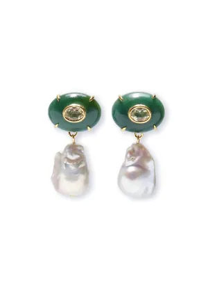 LIZZIE FORTUNATO Plaza Pearl Earring - Jade