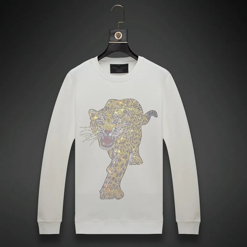 Long Sleeves Leopard Applique Sweatshirt