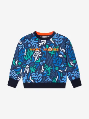 MARC JACOBS Boys Algae Print Sweatshirt in Navy