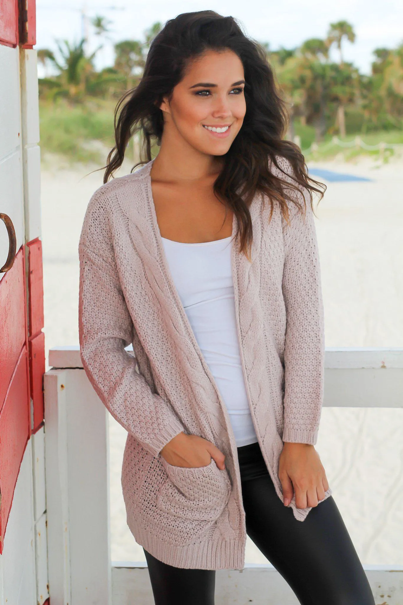 Mauve Knit Cardigan