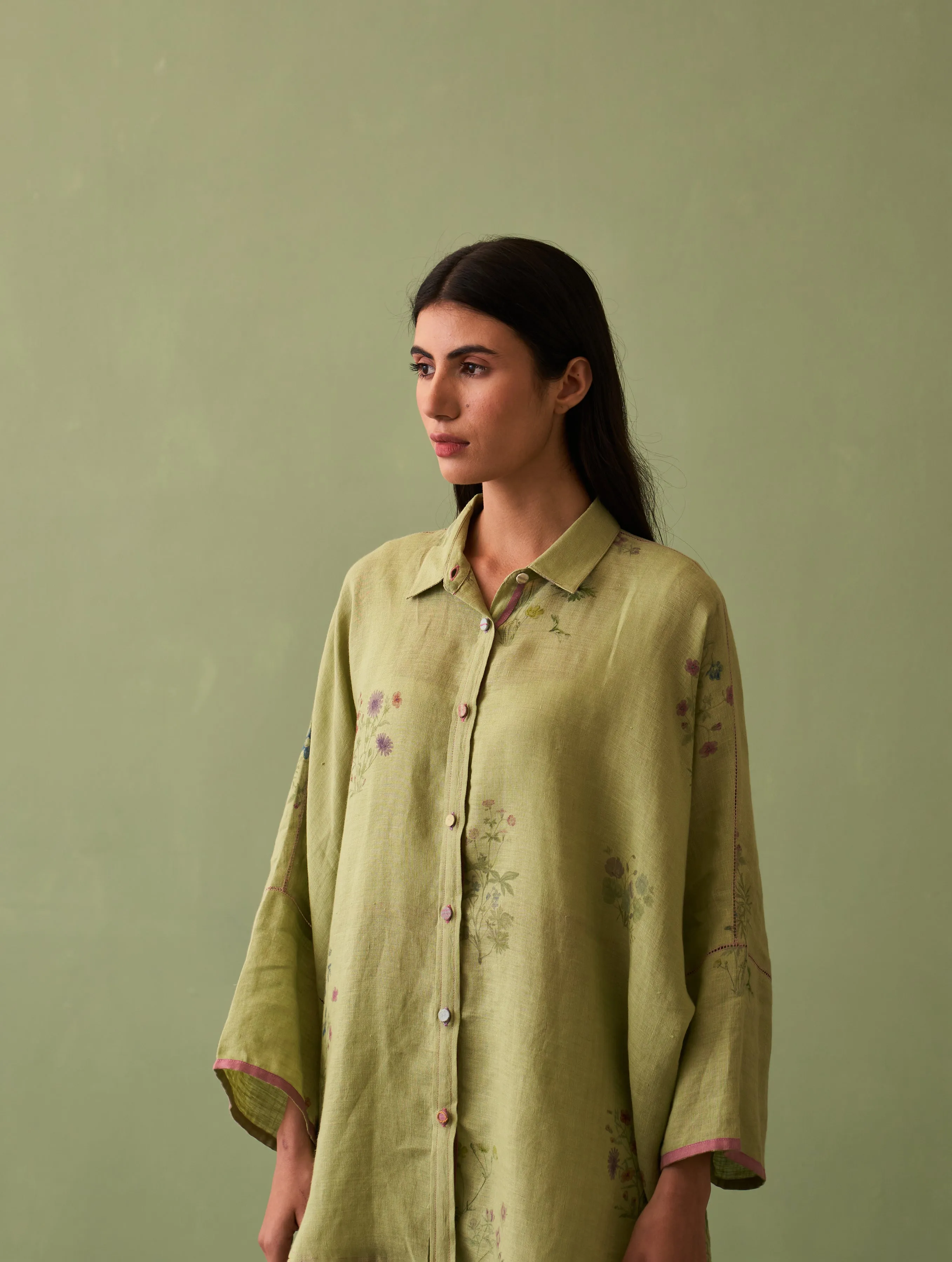 Mira Botanical Shirt - Fern