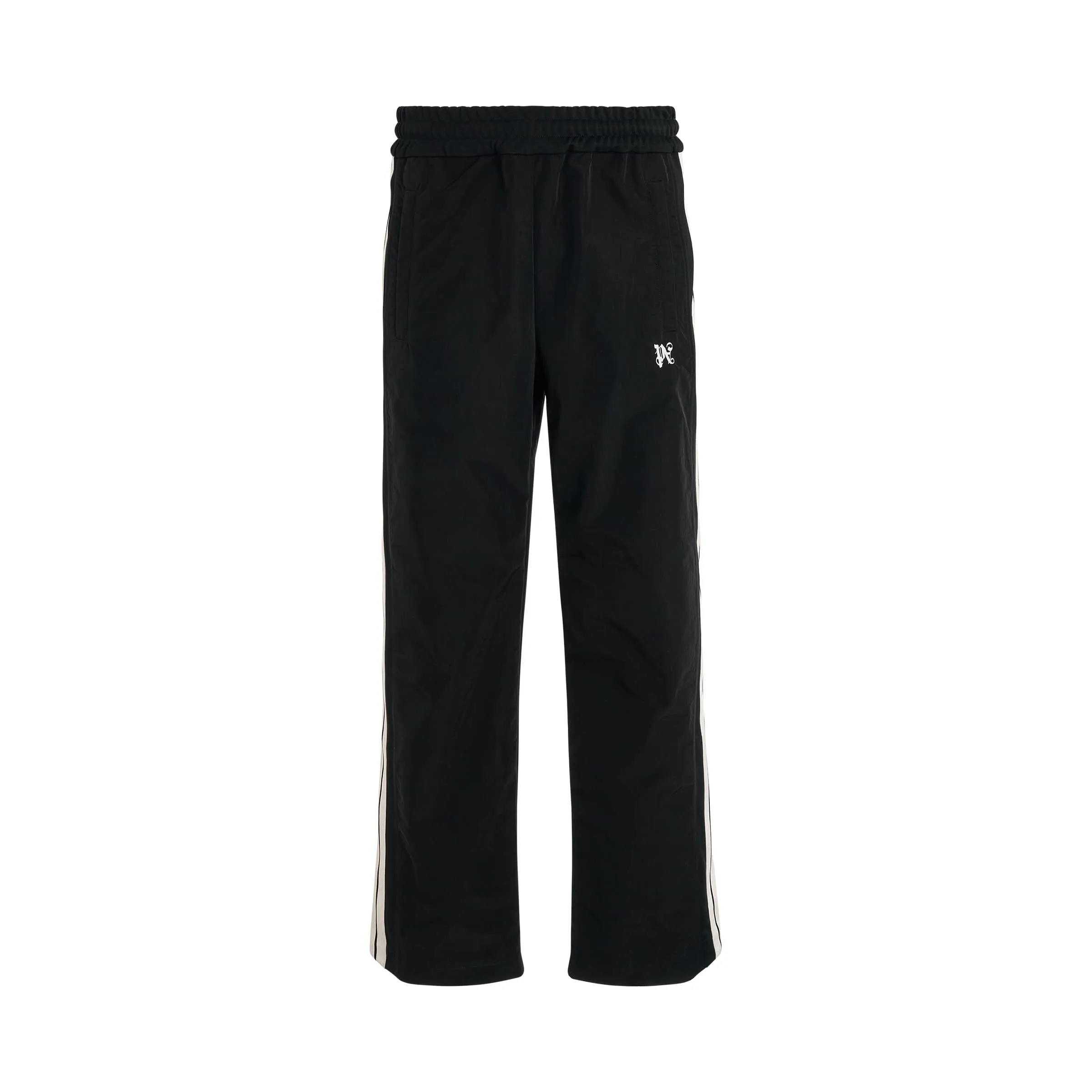 Monogram Nylon Track Pants in Black/Off White