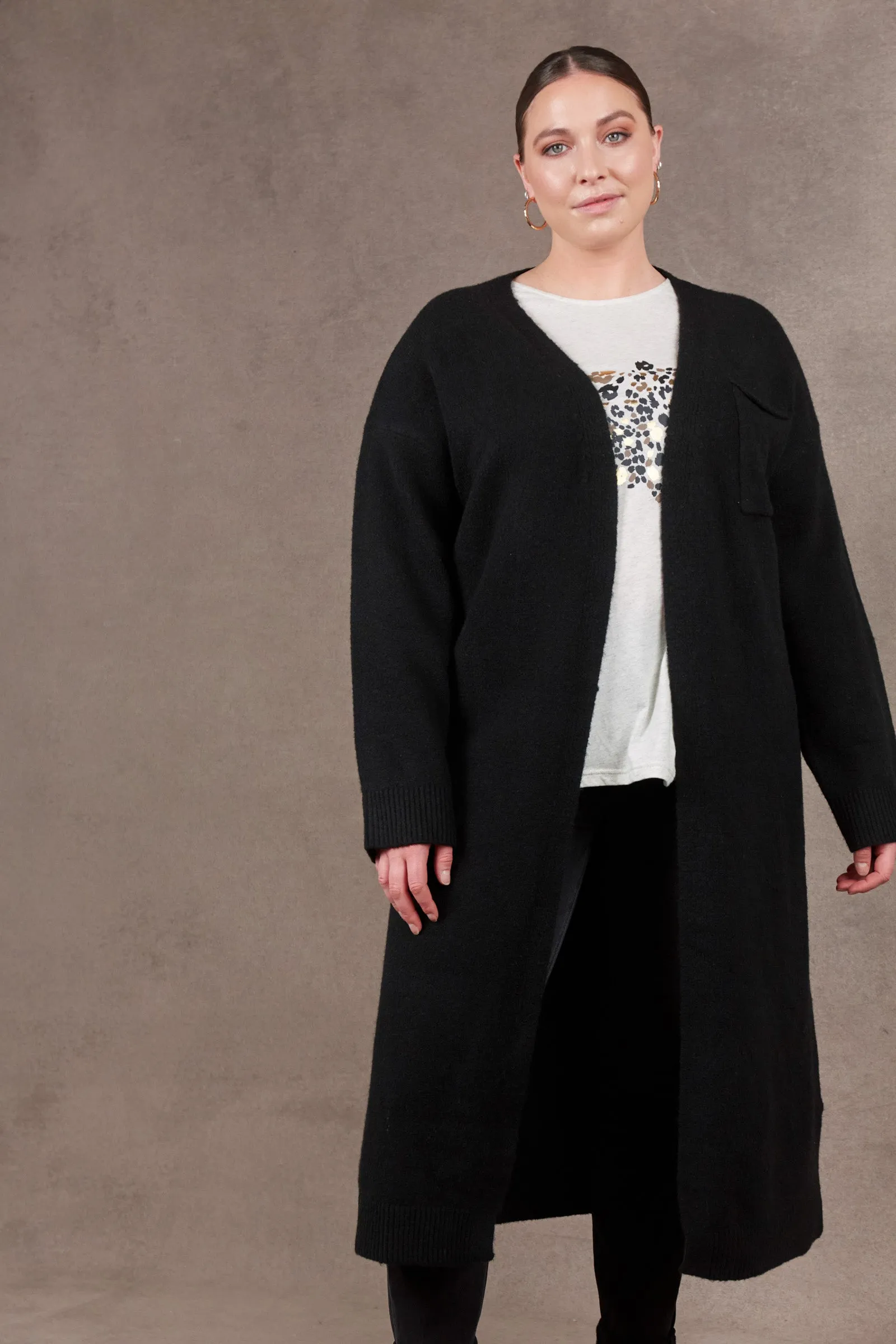 Paarl Longline Cardigan - Ebony