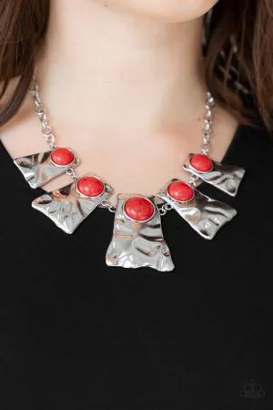 Paparazzi Accessories - Cougar #N227 Peg - Red Necklace