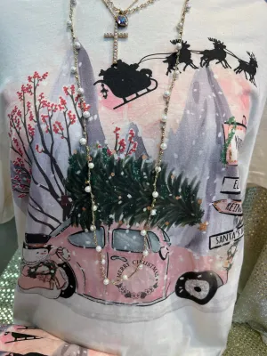 Pink Bug Christmas Tee