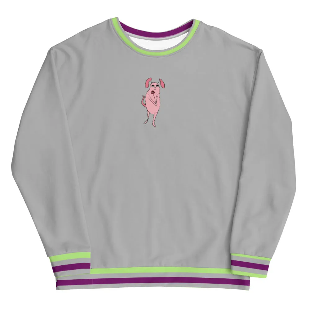 pink doggy gray Unisex Sweatshirt