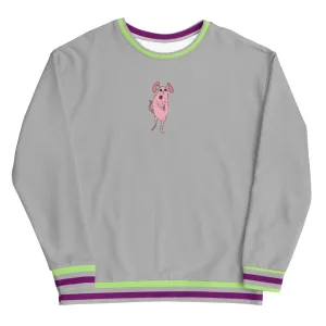 pink doggy gray Unisex Sweatshirt