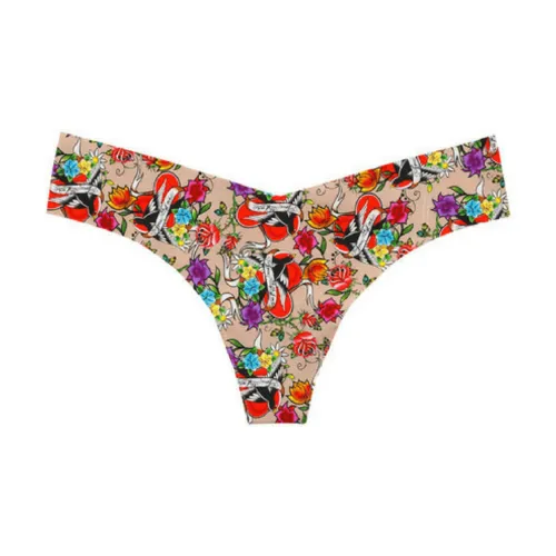 Playful Print Seamless Thong Panty Commando