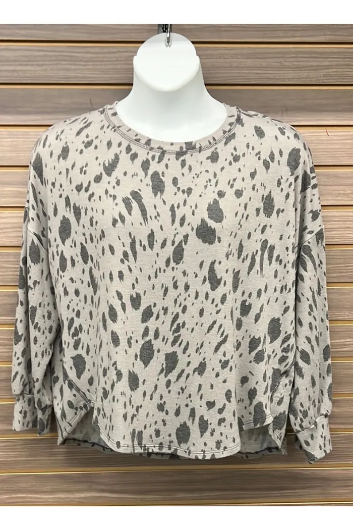 Plus Leopard Print Sweatshirt