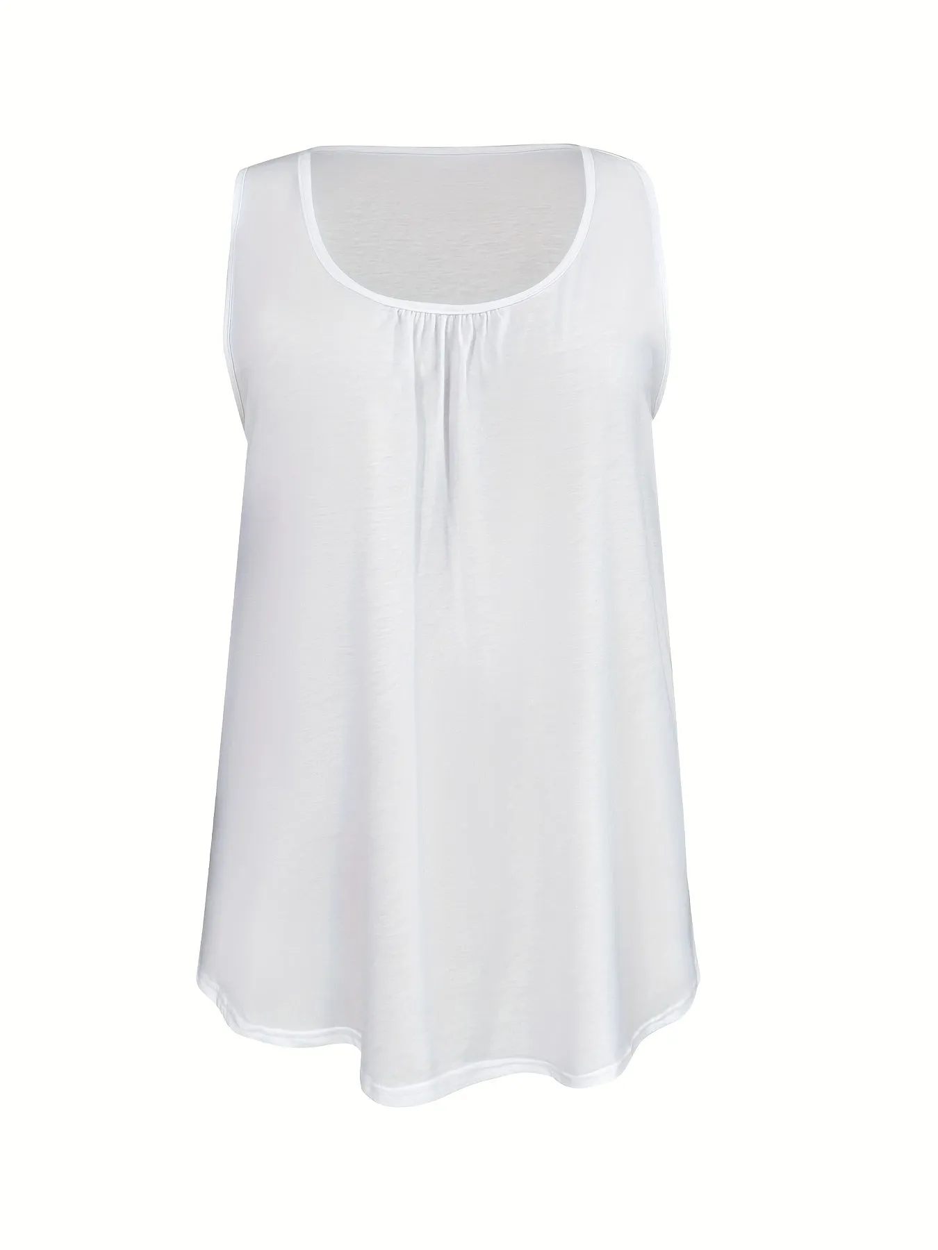 Plus Size Ruched Tank Top for Women with Medium Stretch