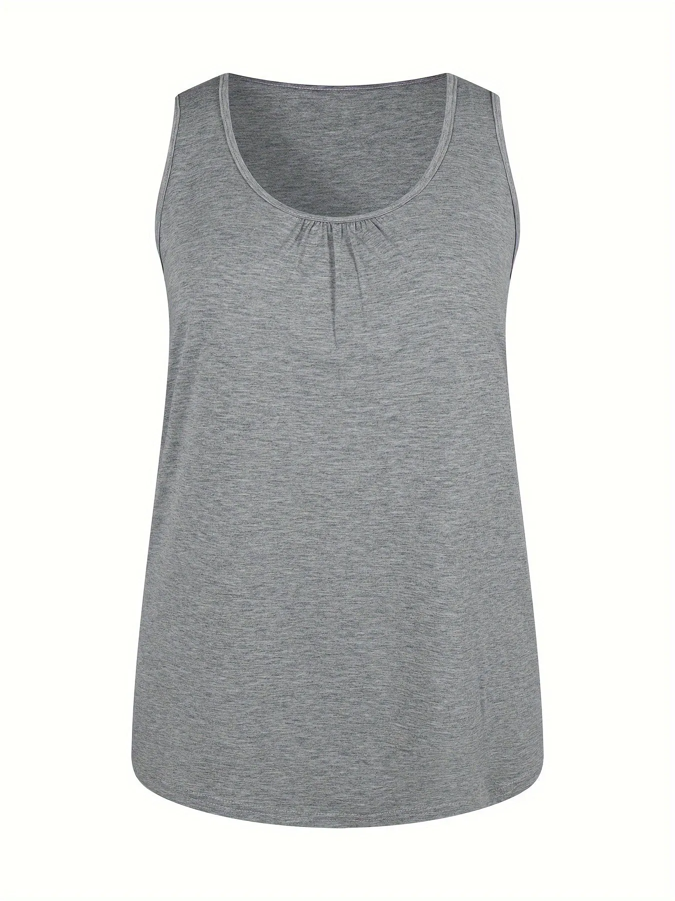 Plus Size Ruched Tank Top for Women with Medium Stretch