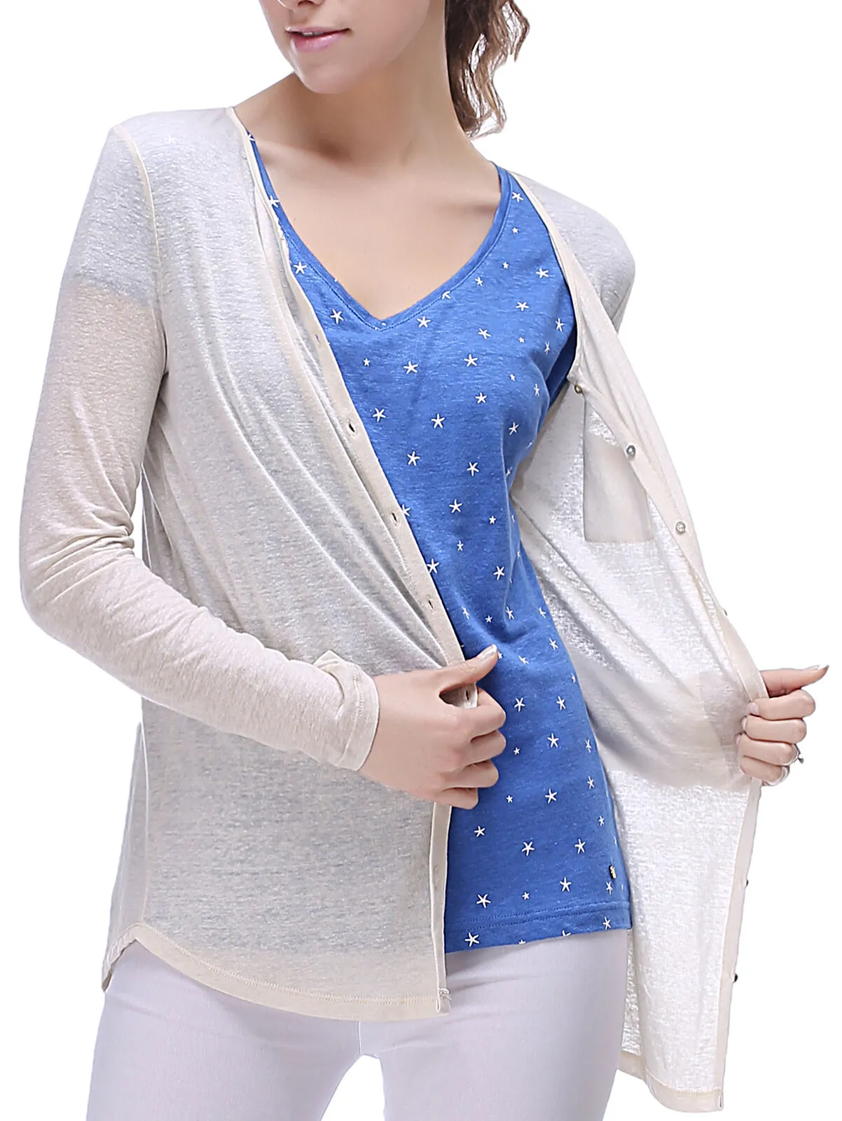 RH Women's Button Casual Long Knitted Cardigan Tops Shirt Pullover Blouse RH2032