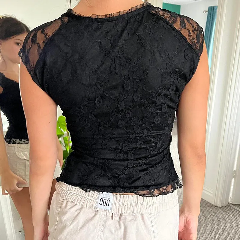 Ruwayda V-Neck Lace Top