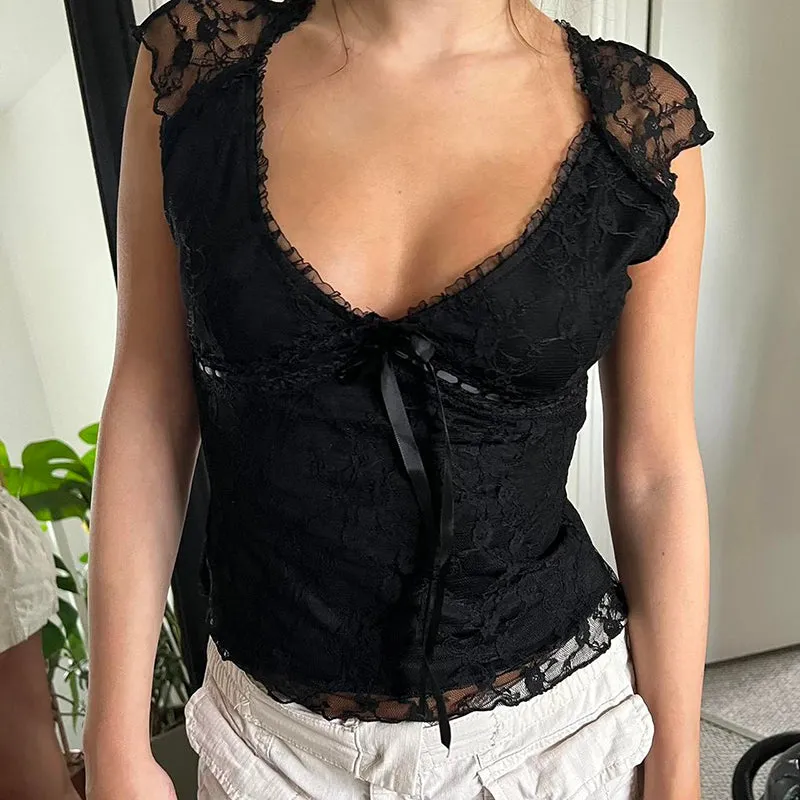 Ruwayda V-Neck Lace Top