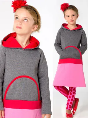 SALLY - Girls Dress Pattern - Stretch, Hood