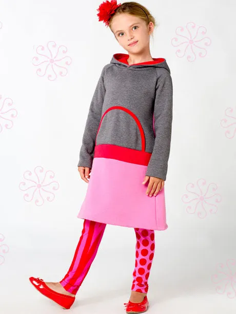 SALLY - Girls Dress Pattern - Stretch, Hood