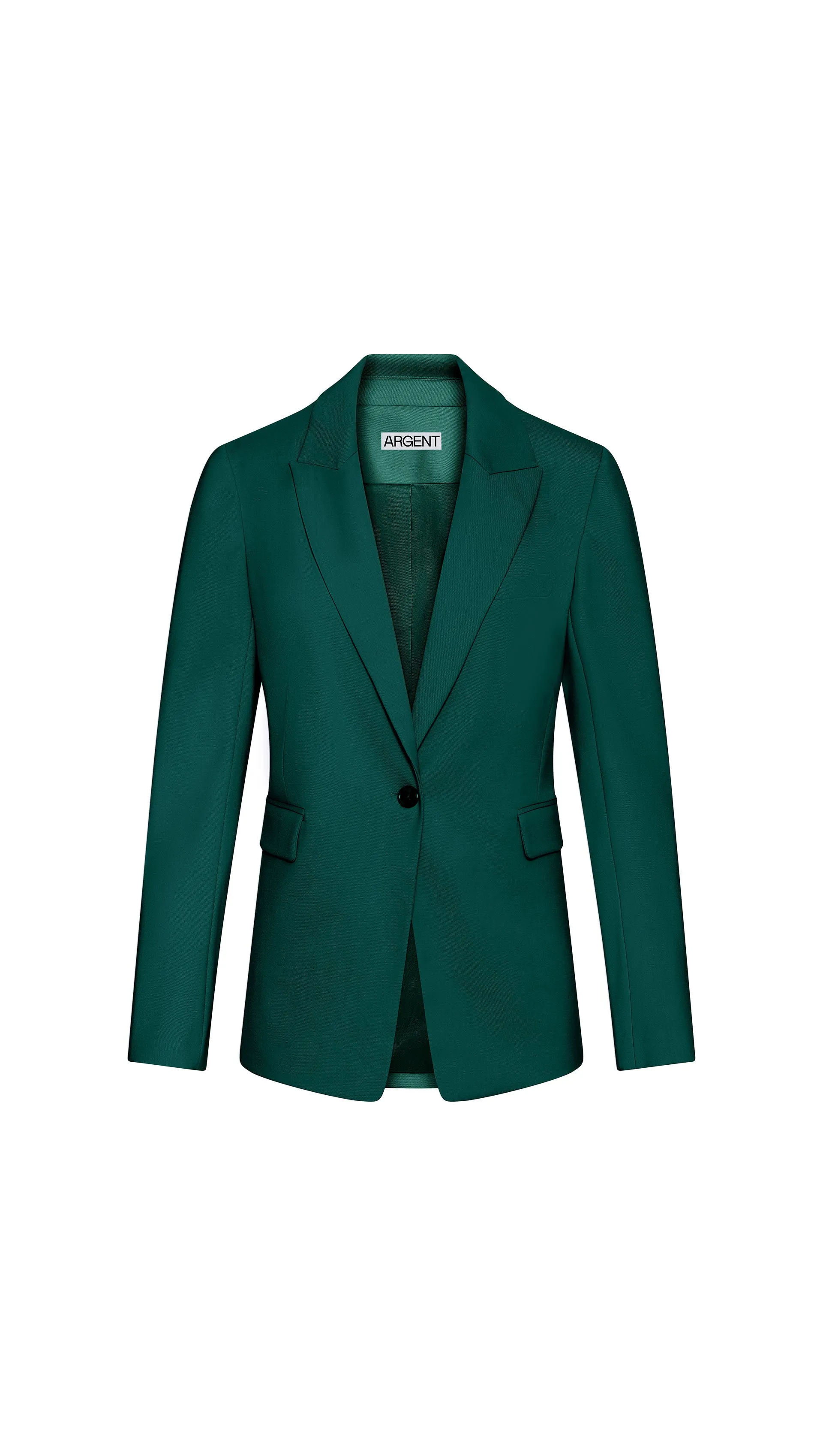 Single Button Blazer in Seasonless Wool | Emerald