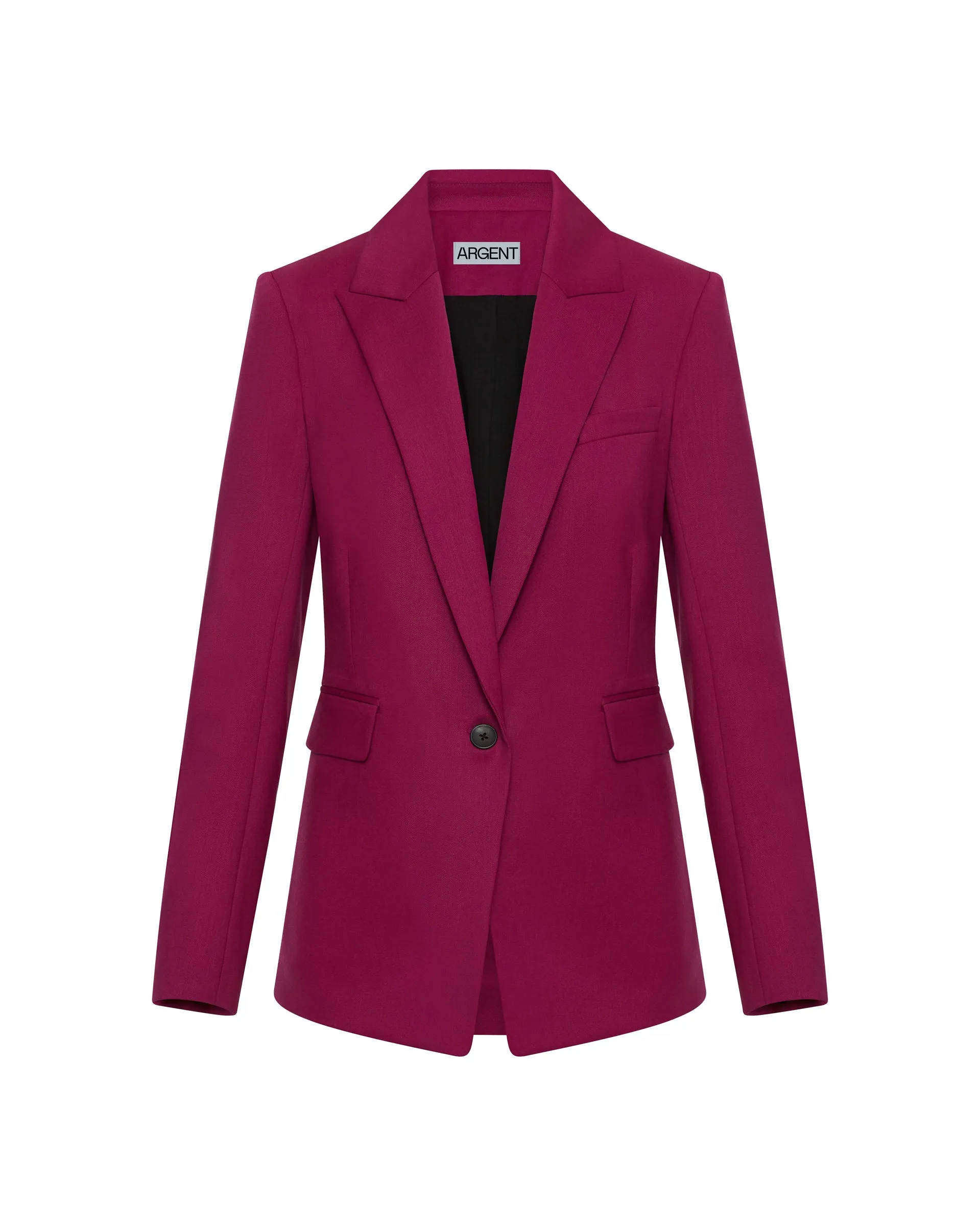 Single Button Blazer in Seasonless Wool | Magenta