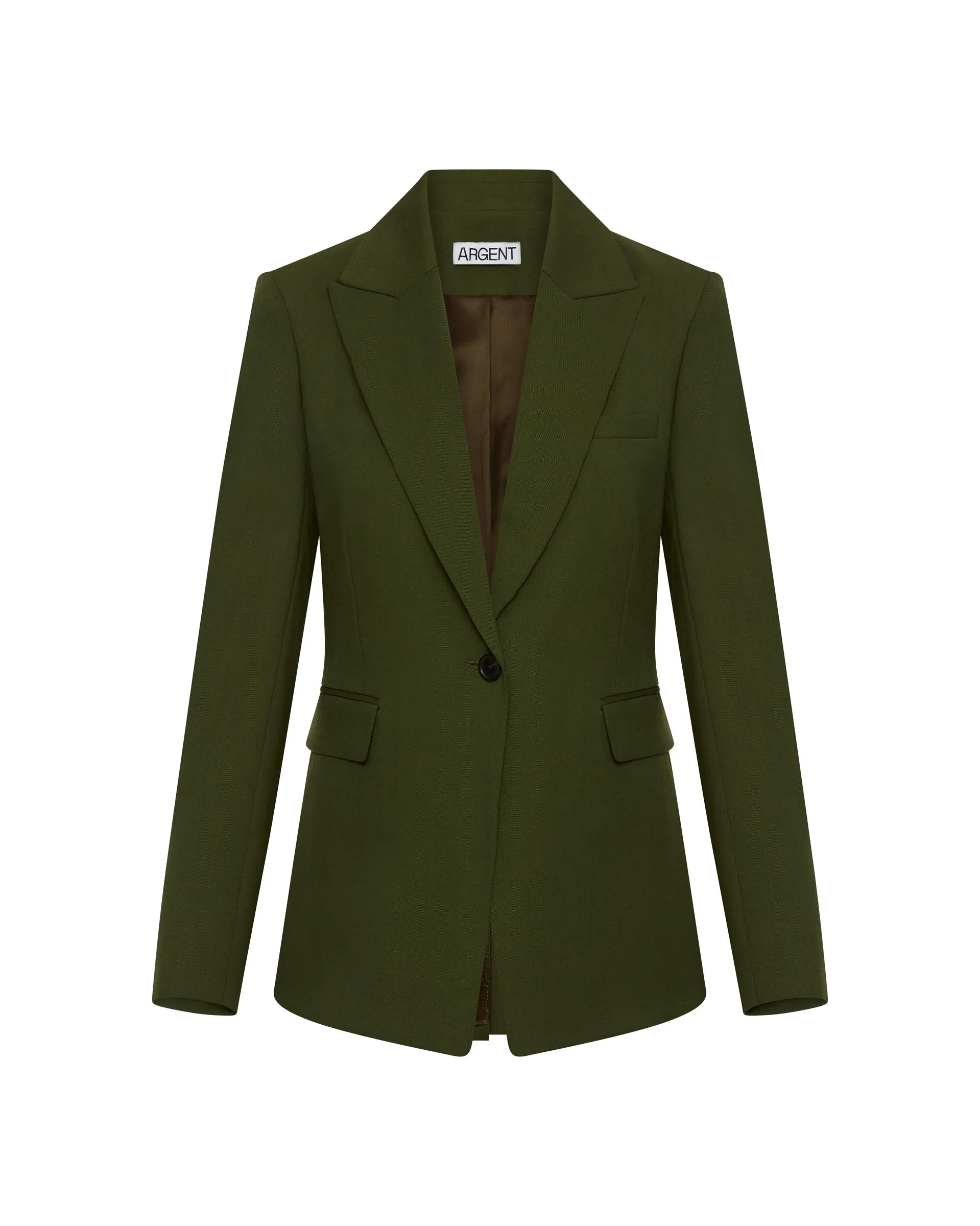 Single Button Blazer in Seasonless Wool | Olive