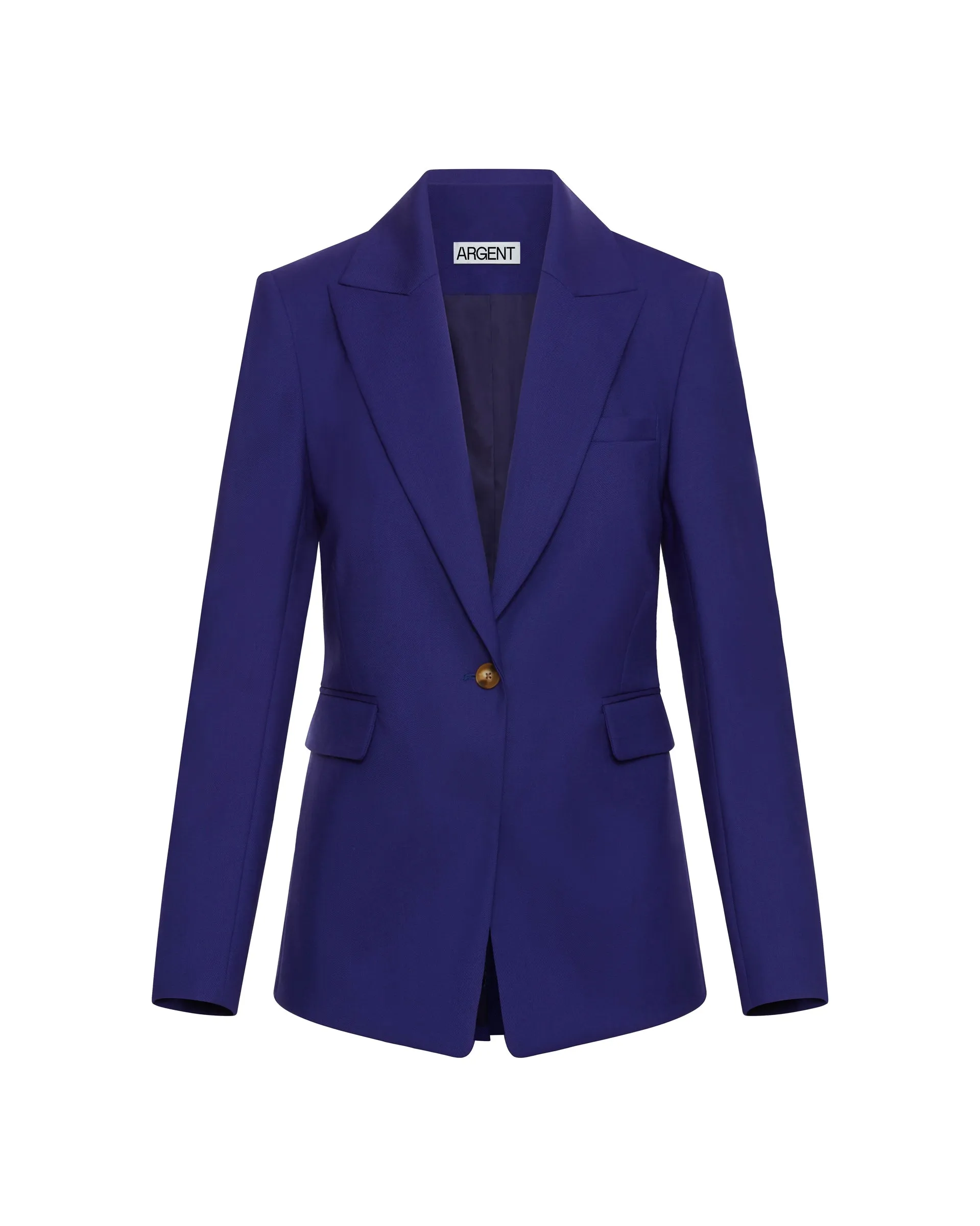 Single Button Blazer in Seasonless Wool | Purple