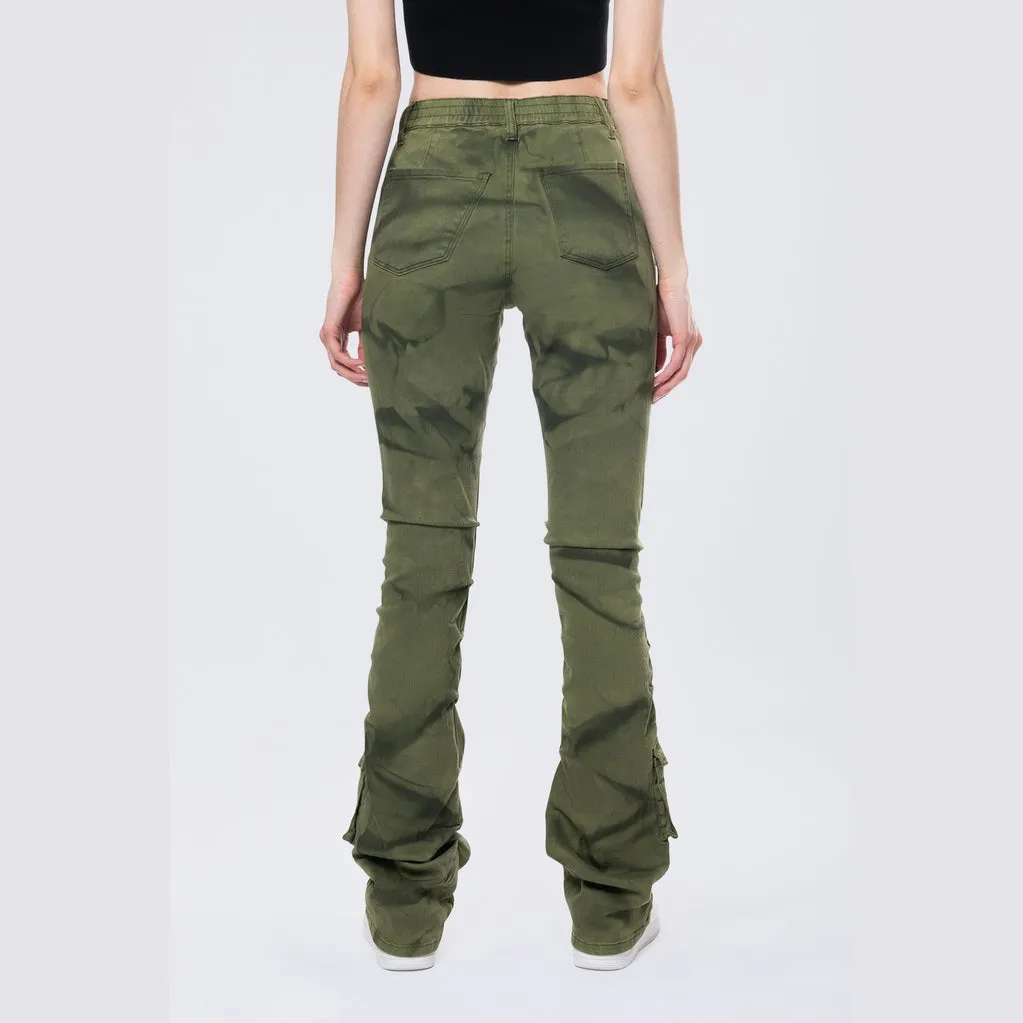 Stacked Pigment Dyed Twill Pants - Clover Green