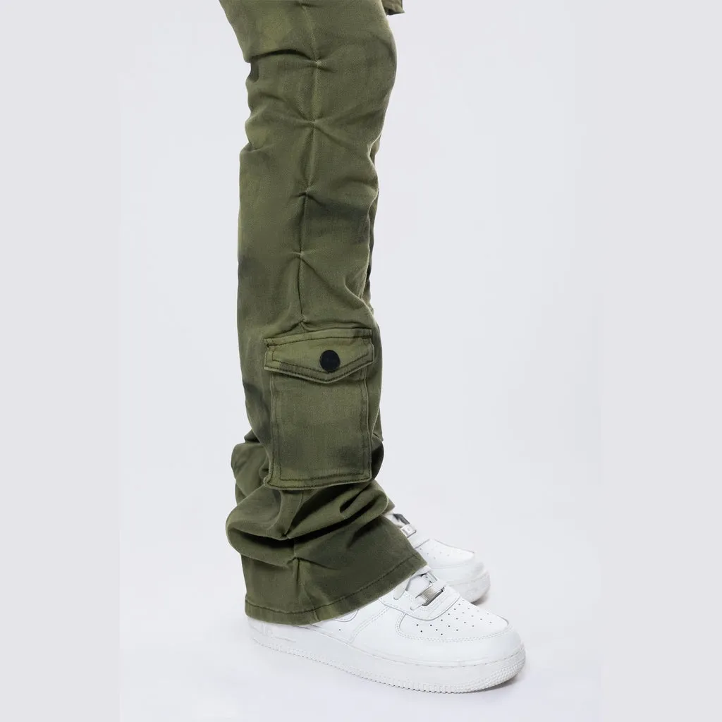 Stacked Pigment Dyed Twill Pants - Clover Green