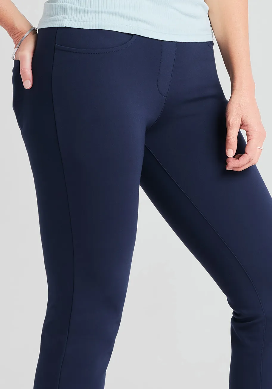 Straight-Leg | 7-Pocket Dress Pant Yoga Pants (Navy)