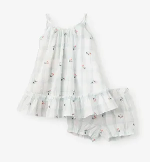 Strawberry Picnic Swiss Dot Sundress w/ Bloomer 6-9 months