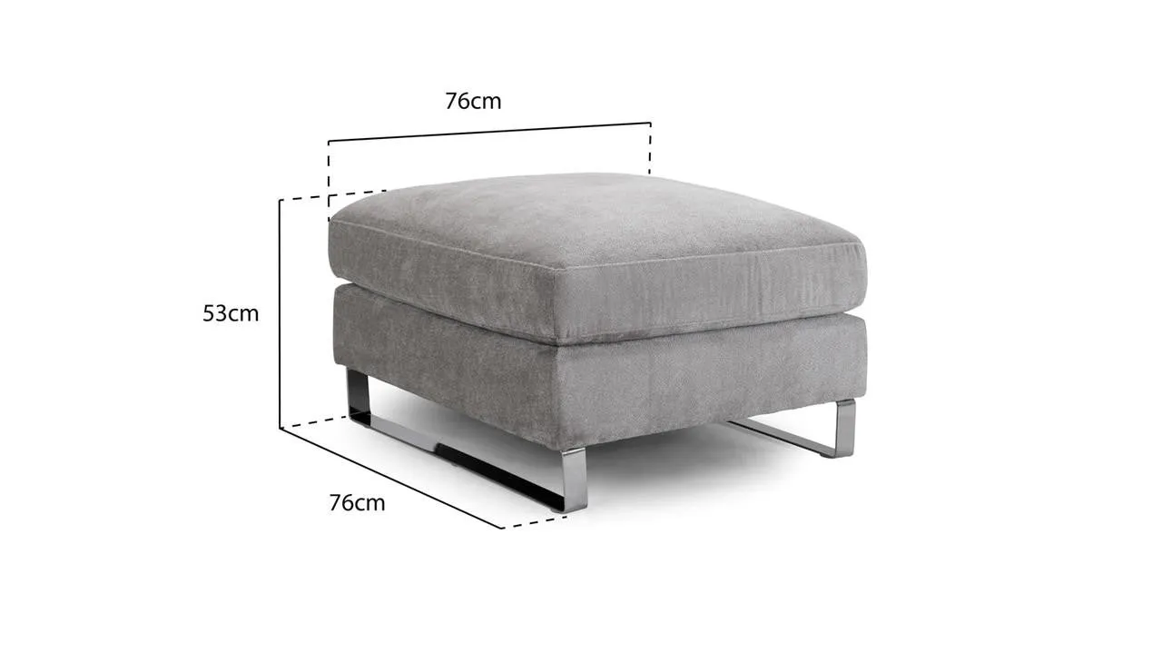 Surrey Footstool - Grey - 76 CM