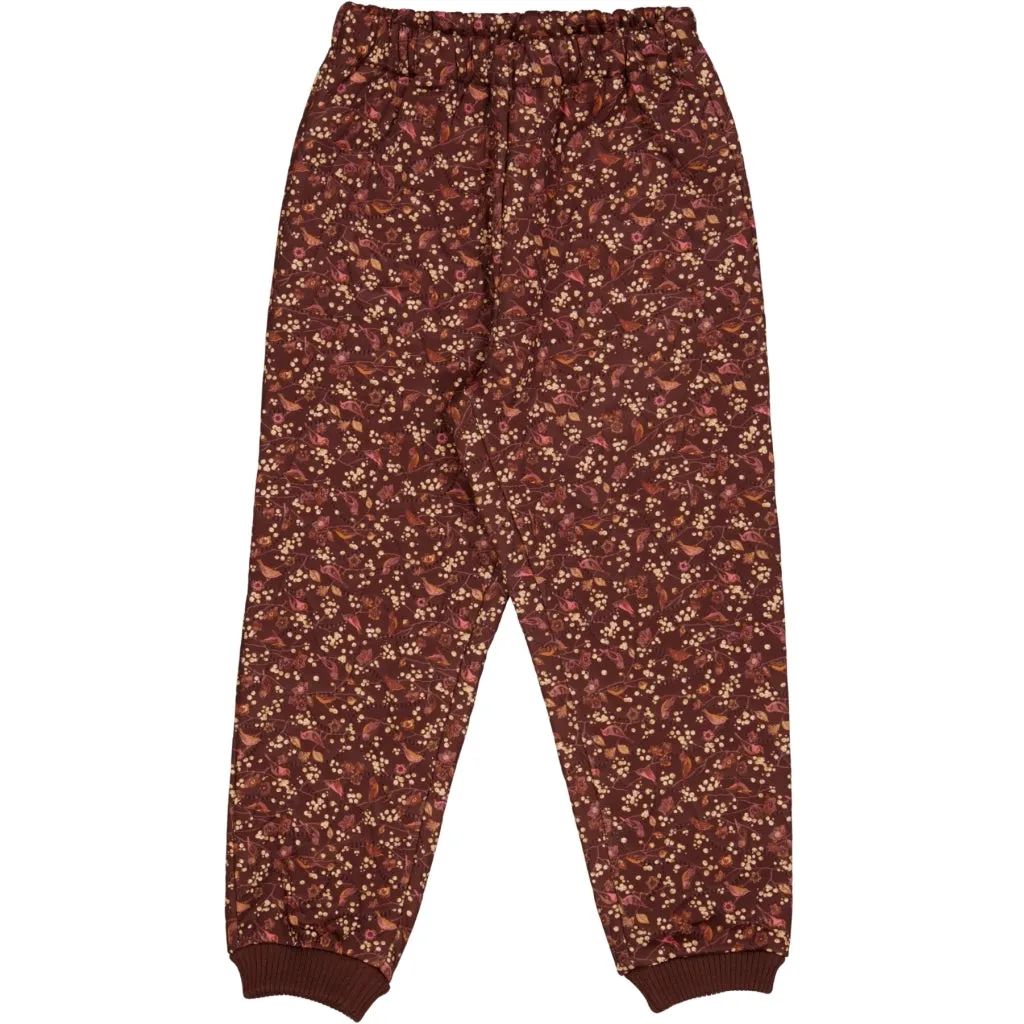 Thermo Pants Alex - maroon birds