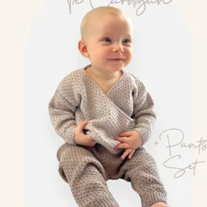 Tie Cardigan & Pants Set Knitting Pattern (2318)