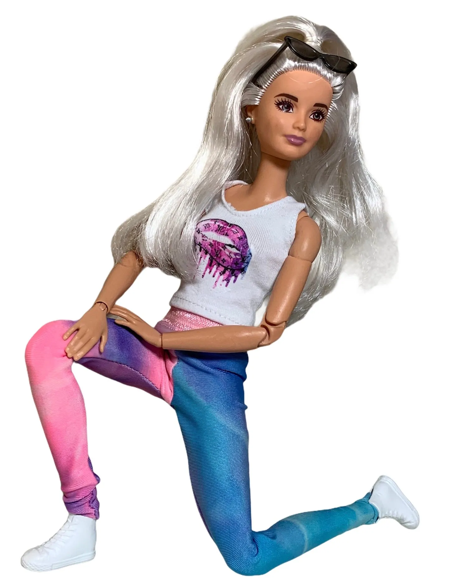 Tie dye leggings for Barbie Doll blue and pink Leggings