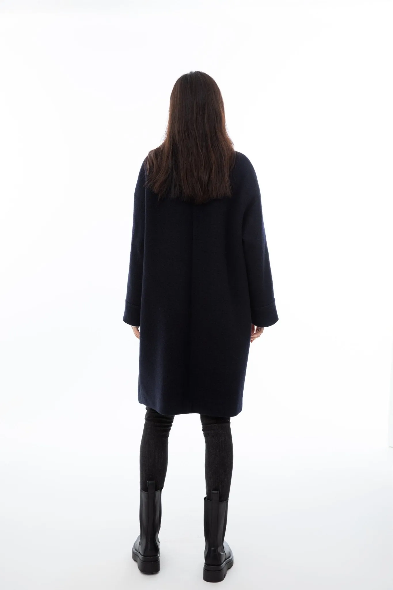 Twilight Blue Wool Oversized Overcoats