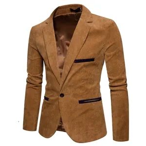 Wiaofellas Men Corduroy Suits Jackets Male Smart Casual Dress Suits High Quality Blazers Slim Single-breasted Suits Jackets and Coats 3XL