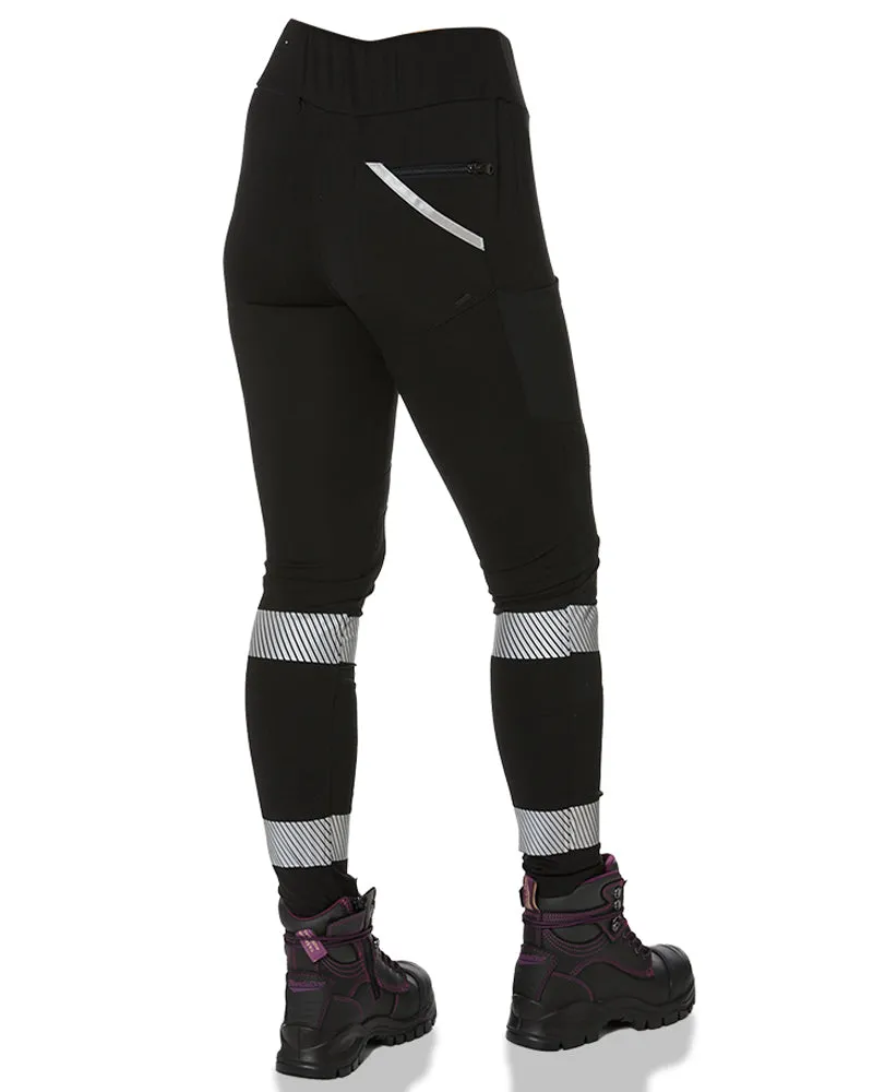 Women's Taped Work Stretch Leggings - Black