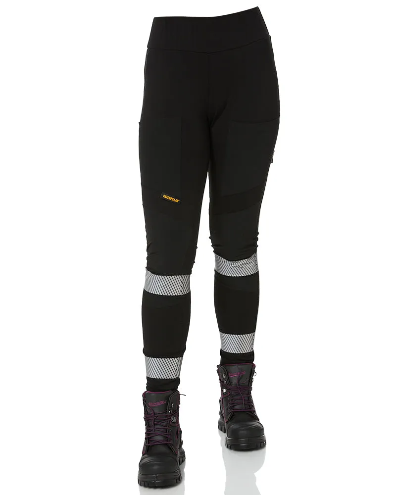 Women's Taped Work Stretch Leggings - Black