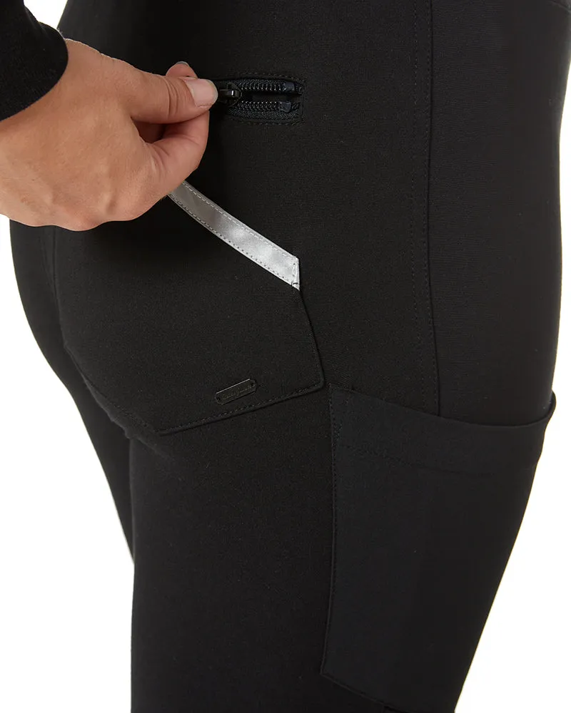 Women's Taped Work Stretch Leggings - Black